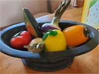 Faux Fruit, Glass, Other In Bowl