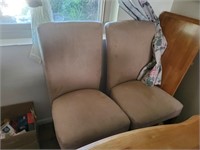 2pc  Light Brown Armless Chairs