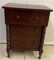2 Over 2 Cherry Nightstand with Oak Secondary