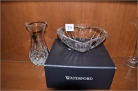 WATERFORD HEARTSHAPE OB AND 6" VASE