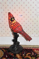MODERN RED CARDINAL FLOWER DESIGN LAMP, 13"H