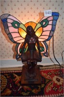MODERN FIGURAL STAINED GLASS LAMP ANGEL LAMP 18"H