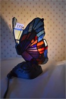 STAINED GLASS BUTTER FLY LAMP 9'H BLUE AND PURPLE