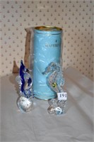 WATERFORD SEAHORSE & GLASS SEAHORSE