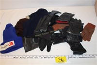 Bag of Misc gloves, Armour stocking hat, etc