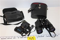 Bushnell & Passport Binoculars in cases