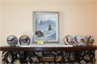 Darlene Hewett Original Eagle Painting w/ Plates