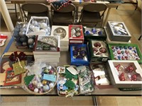 Assorted Christmas Ornaments and Bowling Coupon