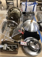 Assorted Kitchen Items (Pots, Pans, Hand Grinder)