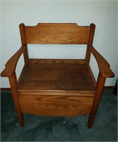 Antique Oak Toilet Chair