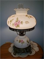 Floral Painted Hurricane Lamp