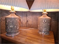 Pr. of Splatter Painted Lamps