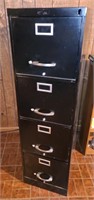 4 Drawer Black Filing Cabinet - Contents Included
