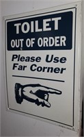 Toilet Out of Order Sign
