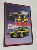 Metal Double Feature Hot Rod Sign