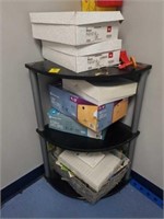 Corner Shelf and Office Supplies