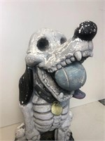 Skeleton Dog with Tennis Ball, Halloween Sculpture
