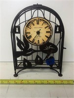 Vintage Poirot & Germain Metal Hummingbird Clock