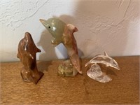 Marble dolphin & candel sticks