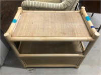 Wicker Entertainment Center/Side Table