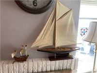 Sail boat decor & small dingy