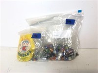 Lot of Marbles of Various Sizes and Colors