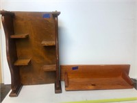 Set of Two Wooden Shelves 22" x 14" and 22" x 8"