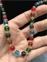 Bright Colored Glass Beaded Necklace