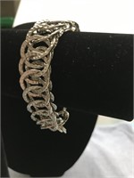 Silver Metal Linked Large Linked Necklace