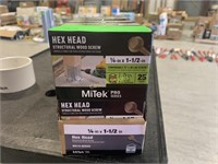 10 Boxes of Hex Wood Screws