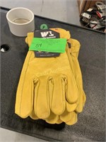 5 Pairs of Heavy Duty Cowhide Gloves- XL