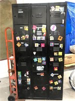 Block of 18 Black Metal Lockers, 3' x 5'9"