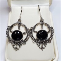 Silver Onyx Earrings
