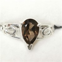 Silver Smokey Quartz Ring