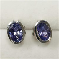 Silver Tanzanite Earrings