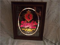 Vintage Stroh's Lighted Mirrored Sign