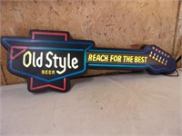 Old Style Guitar Lighted Sign
