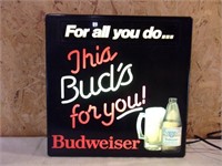 Budweiser "This Buds For You" Lighted Sign
