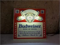 Budweiser Label Lighted Clock