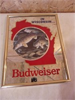 Budweiser / Wisconsin Collector Mirror - Fish