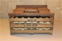 Vintage Wooden Egg Carrying Box-4 dozen