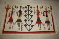 Vintage Navajo Yei Pictoral Hand Woven Blanket