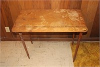 Vintage Sewing Table with Yard Stick Print on Top