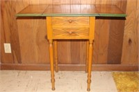 Art Deco Style Drop Leaf 2-Drawer Stand