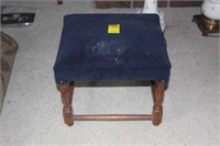 Blue Velvet covered footstool