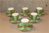 Set of 6 Royal Doulton Chocolate Cup & Saucers