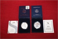 Lot of two 1oz .999 fine silver dollar coins