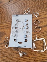 Silvertone Pierced Hoop, Other Earrings
