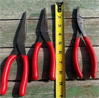 3 Snap-On Needle & Flat Nose Pliers