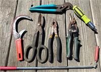 Lot of Pliers, Magnet, Filter Wrench
